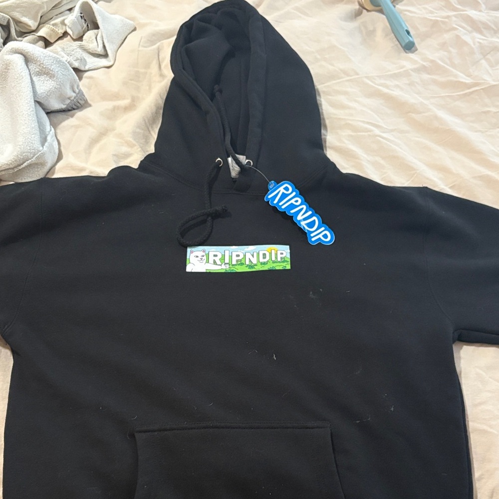 Ripndip Black Hoodie with Green Logo